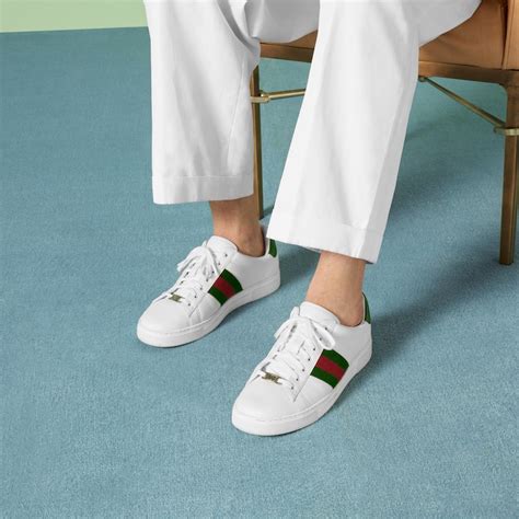 white gucci sneakers men ace|men's gucci ace sneakers sale.